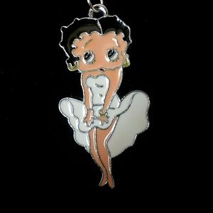 COPY - Silver Betty Boop white dress necklace